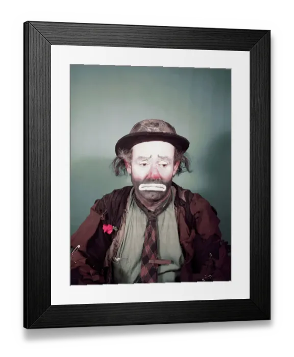 Framed Print : Emmet Kelly in Clown Costume Framed Print : Emmet Kelly in Clown Costume