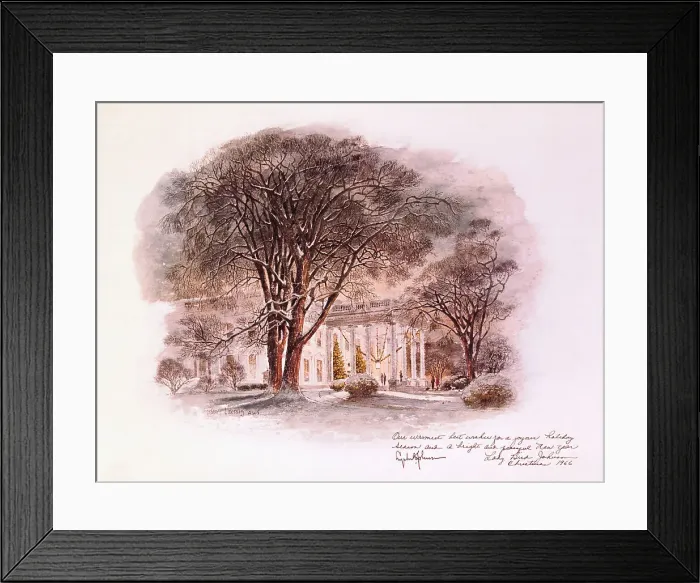 Framed Print : Christmas Card From President and Mrs. Lyndon Johnson Framed Print : Christmas Card From President and Mrs. Lyndon Johnson