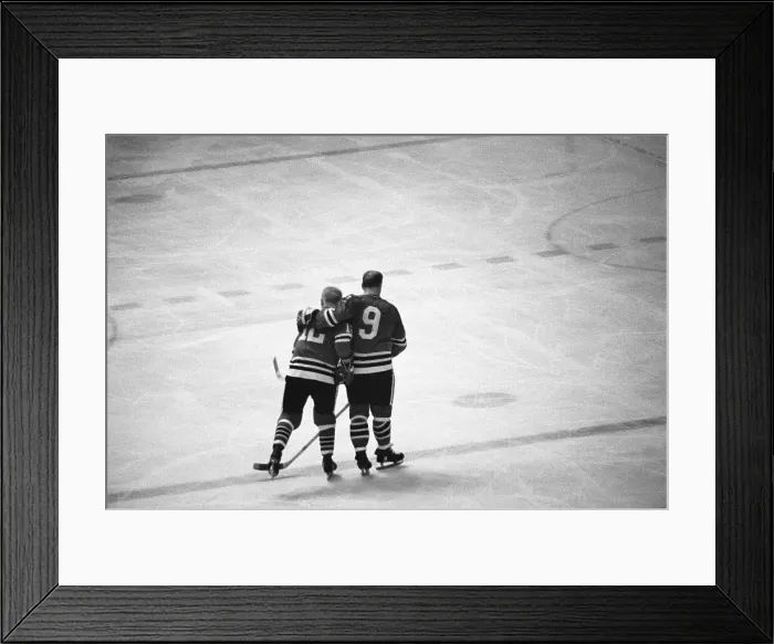 Framed Print : Bobby Hull Skating With Arm Around Teammate Framed Print : Bobby Hull Skating With Arm Around Teammate