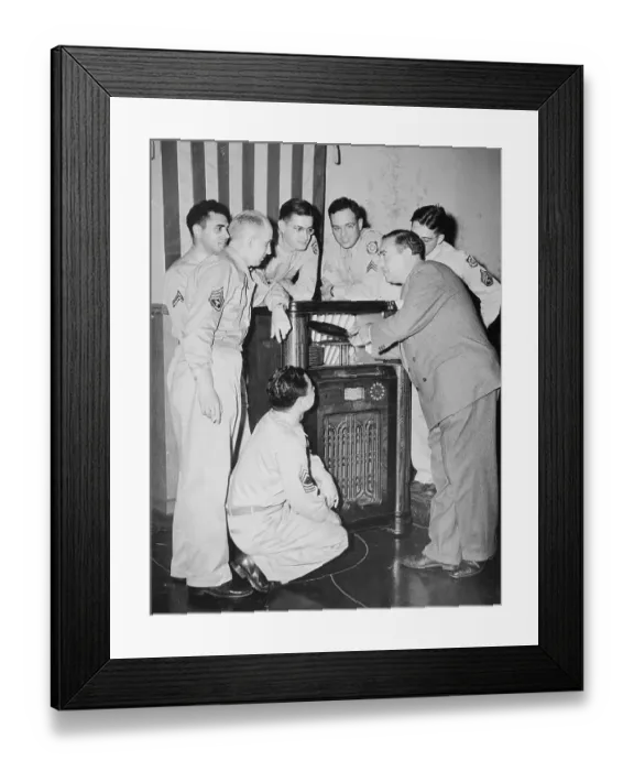 Framed Print : Famed Basso Alexander Kipnis Displaying Classical Records Framed Print : Famed Basso Alexander Kipnis Displaying Classical Records