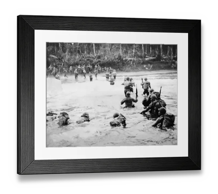 Framed Print : Troops Storming The New Guinea Coast Framed Print : Troops Storming The New Guinea Coast