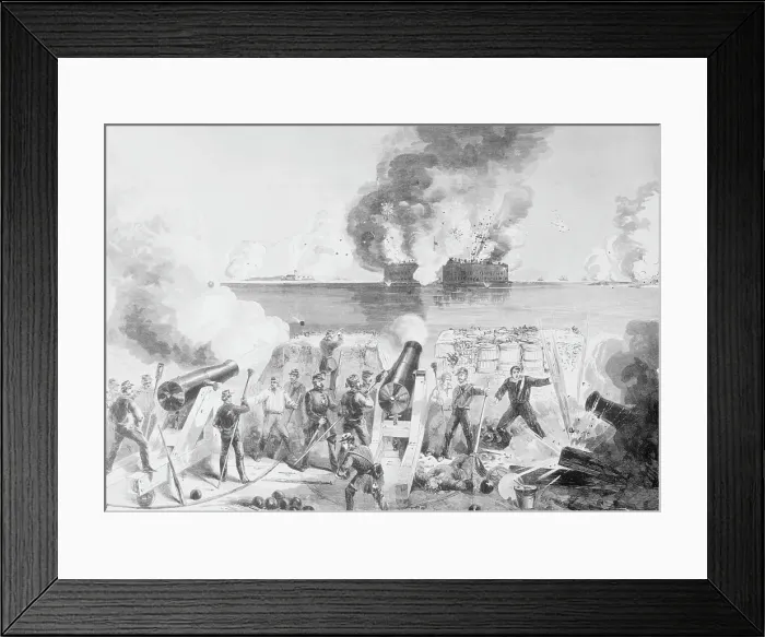 Framed Print : Soldiers Firing on Fort Sumter Framed Print : Soldiers Firing on Fort Sumter