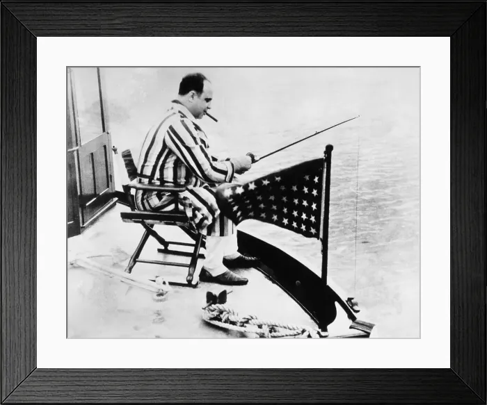 Framed Print : Al Capone Fishing from Boat Framed Print : Al Capone Fishing from Boat