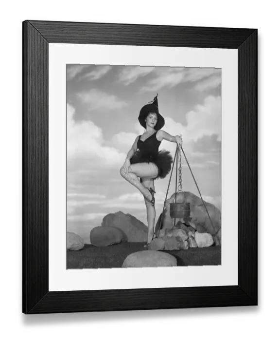 Framed Print : A Comely Witch Attending Her Cauldron Framed Print : A Comely Witch Attending Her Cauldron