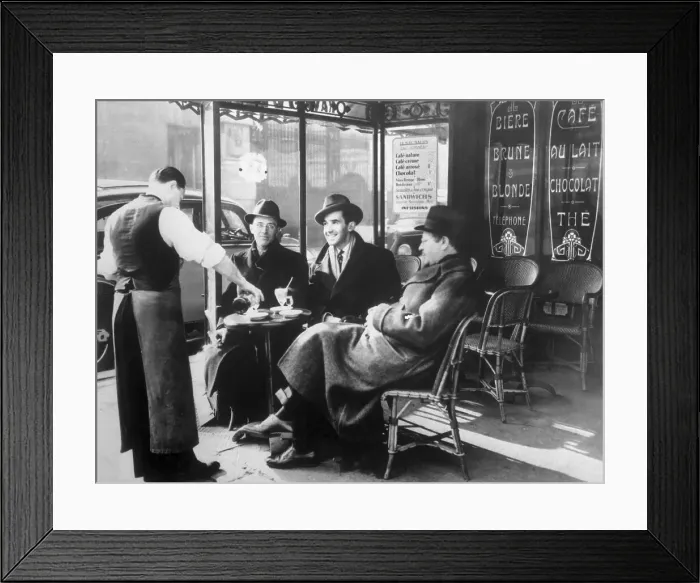 Framed Print : Edward R. Murrow and Affiliates Enjoying Parisian Outdoor Cafe Framed Print : Edward R. Murrow and Affiliates Enjoying Parisian Outdoor Cafe