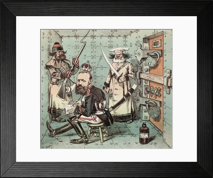 Framed Print : Cartoon of Alexander III Writing Letter by Frederick Burr Opper Framed Print : Cartoon of Alexander III Writing Letter by Frederick Burr Opper