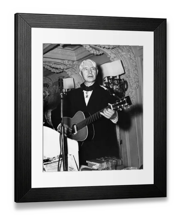 Framed Print : Carl Sanburg Playing The Guitar Framed Print : Carl Sanburg Playing The Guitar