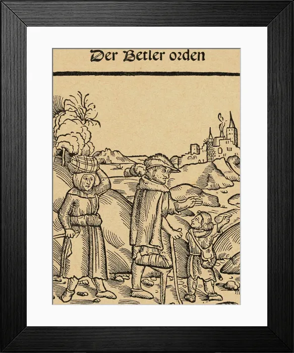 Framed Print : Beggar Conversing with Traveler Framed Print : Beggar Conversing with Traveler