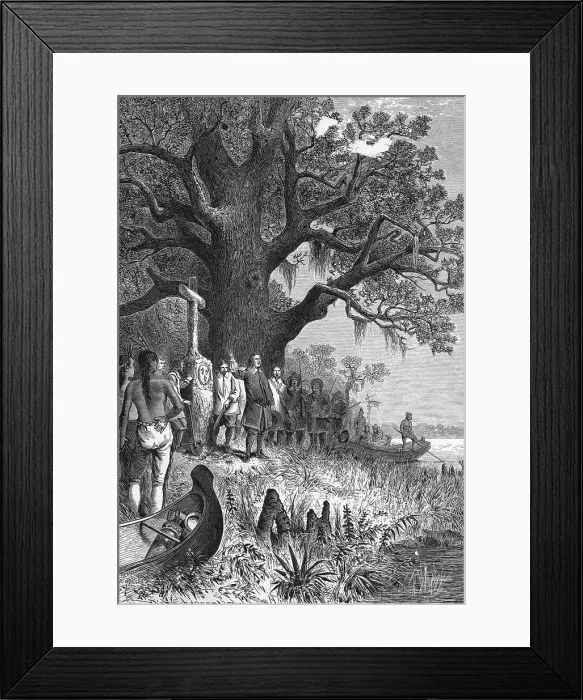 Framed Print : La Salle Claiming Mississippi Valley Framed Print : La Salle Claiming Mississippi Valley