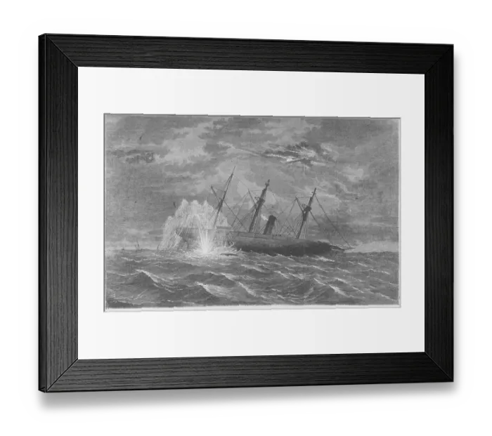 Framed Print : Print Showing the Loss of the USS Housatonic Framed Print : Print Showing the Loss of the USS Housatonic
