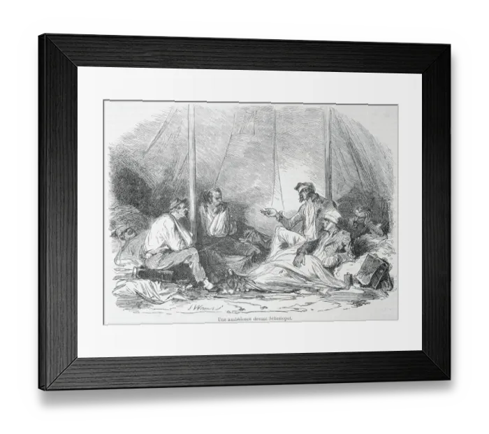 Framed Print : Soldiers Recovering in Field Hospital Framed Print : Soldiers Recovering in Field Hospital