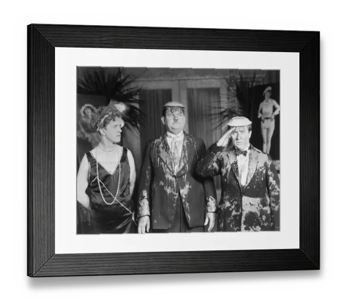 Framed Print : Stan Laurel and Oliver Hardy in Movie Still