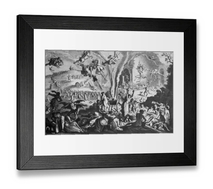 Framed Print : Engraving of a Witches Sabbath Framed Print : Engraving of a Witches Sabbath