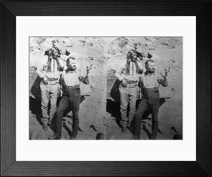 Framed Print : John Powell W / Native Am / Stereoscopic Framed Print : John Powell W / Native Am / Stereoscopic