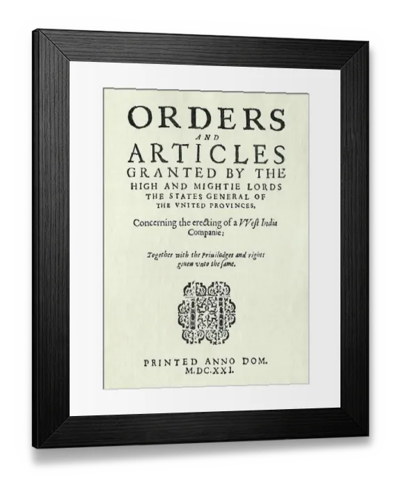 Framed Print : Orders Of Articles For The West India Co Framed Print : Orders Of Articles For The West India Co