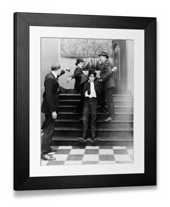 Framed Print : Harold Lloyd Dragged Up Flight Of Stairs Framed Print : Harold Lloyd Dragged Up Flight Of Stairs