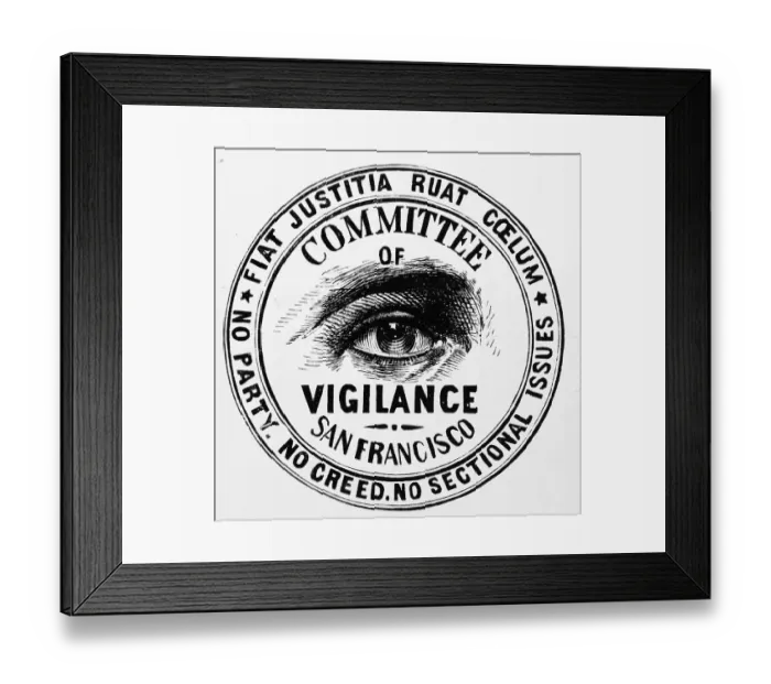Framed Print : Seal of the California Vigilance Committee Framed Print : Seal of the California Vigilance Committee