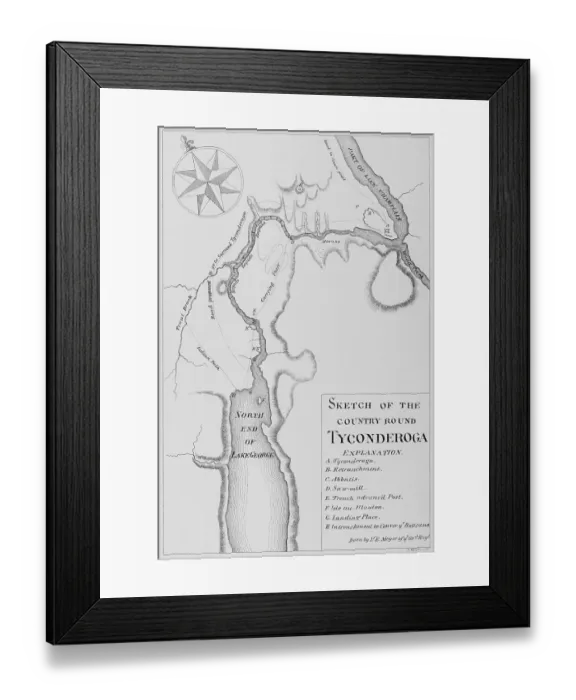 Framed Print : Map of Lake George Area Framed Print : Map of Lake George Area