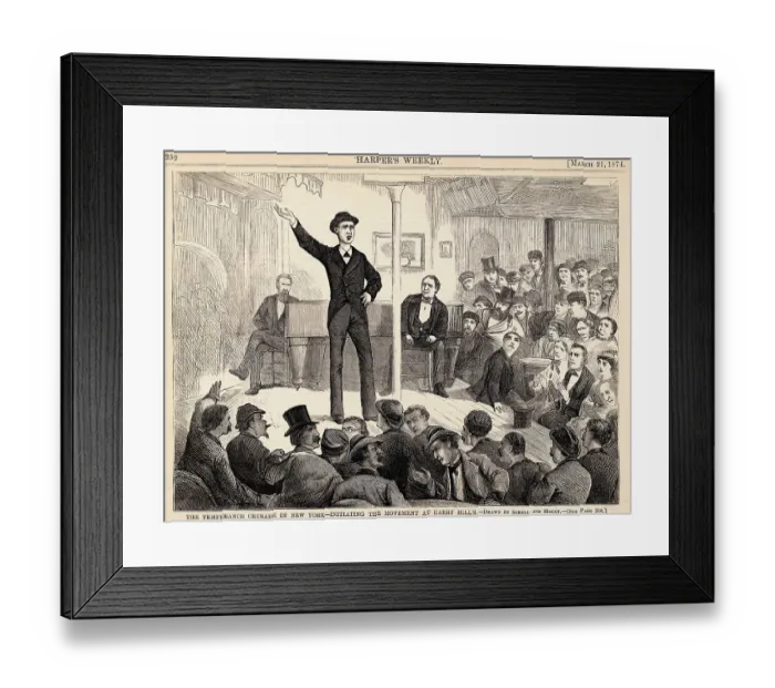 Framed Print : Man Speaking to Crowd About Temperance Framed Print : Man Speaking to Crowd About Temperance