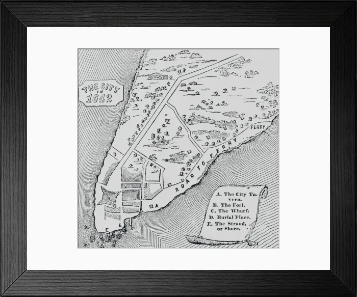 Framed Print : Early Map of New York City Framed Print : Early Map of New York City