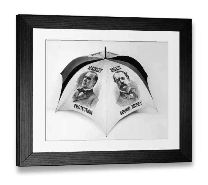 Framed Print : McKinley and Hobart Campaign Unmbrella Framed Print : McKinley and Hobart Campaign Unmbrella