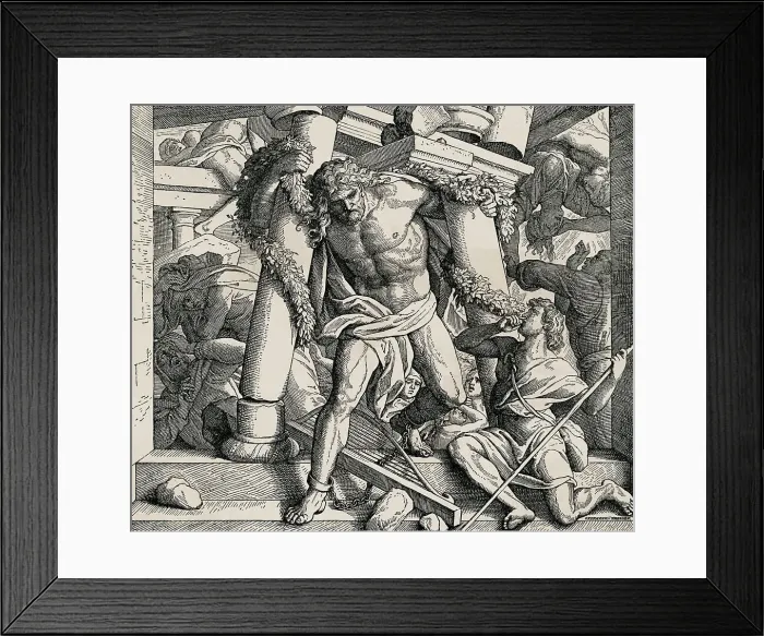 Framed Print : Samson Destroying Building