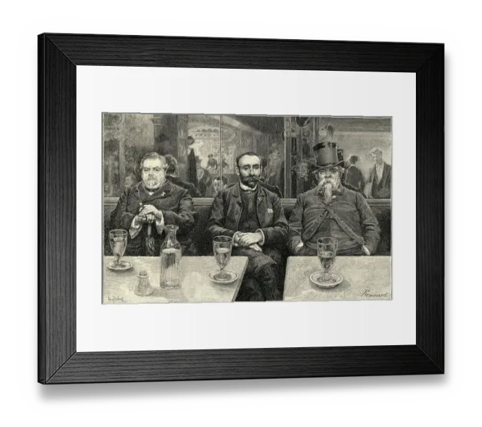 Framed Print : Men in Tavern Drinking Absinthe Framed Print : Men in Tavern Drinking Absinthe