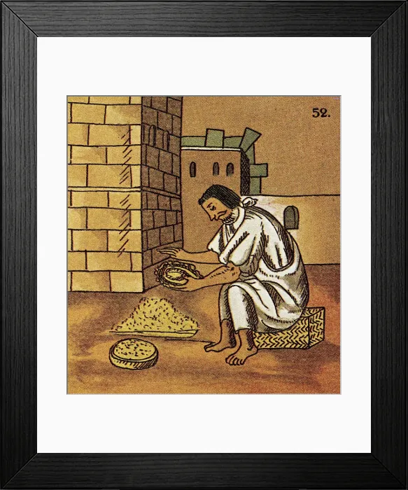 Framed Print : Worker Rubbing Minerals on Gold Framed Print : Worker Rubbing Minerals on Gold