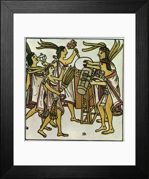 Framed Print : Aztec Musicians Playing Instruments from the Florentine Codex Framed Print : Aztec Musicians Playing Instruments from the Florentine Codex