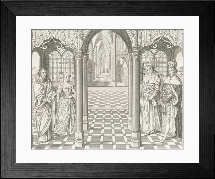 Framed Print : Henry VII and Elizabeth of York During Their Marriage Ceremony Framed Print : Henry VII and Elizabeth of York During Their Marriage Ceremony