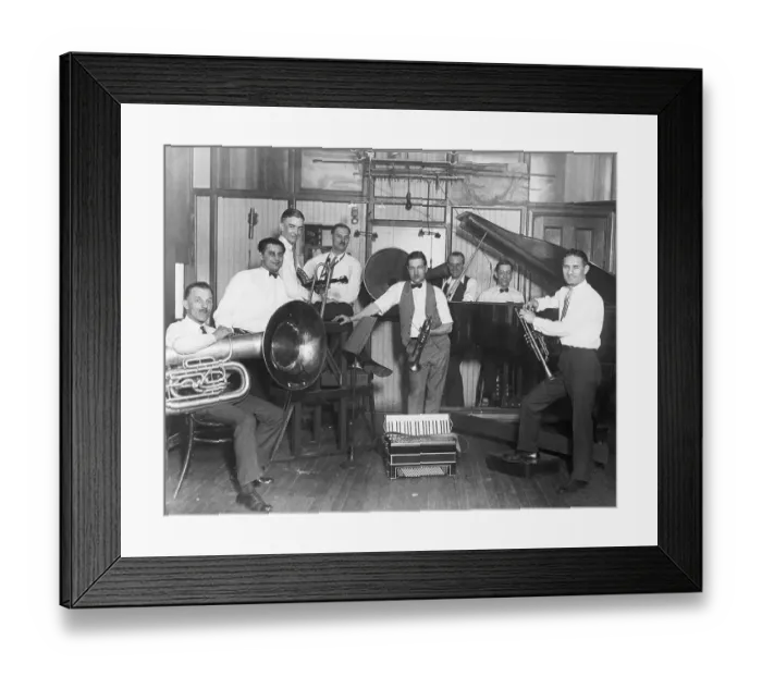 Framed Print : Jazz Band In A Recording Studio Framed Print : Jazz Band In A Recording Studio