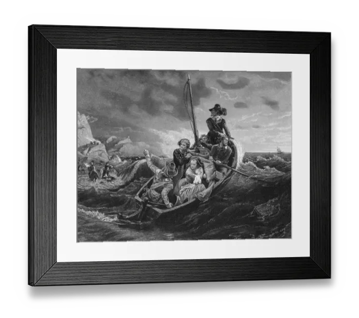 Framed Print : English Puritans Escaping to America Framed Print : English Puritans Escaping to America