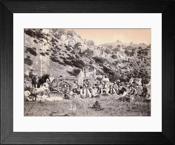 Framed Print : Cowboys Gathered for Meal Framed Print : Cowboys Gathered for Meal