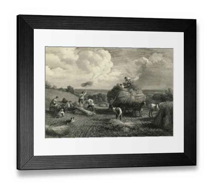 Framed Print : Scene of Labour with Farm Workers in The Fields Framed Print : Scene of Labour with Farm Workers in The Fields