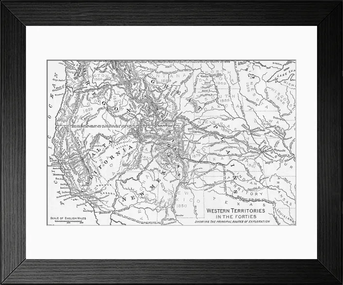 Framed Print : Map Showing Western Territories Framed Print : Map Showing Western Territories