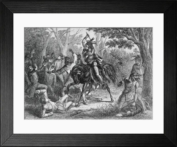 Framed Print : Tecumseh Fighting on Horseback for the British Framed Print : Tecumseh Fighting on Horseback for the British