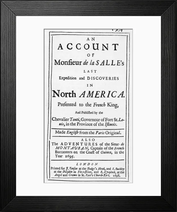 Framed Print : Front Page / La Salle'S Expedition Book Framed Print : Front Page / La Salle'S Expedition Book