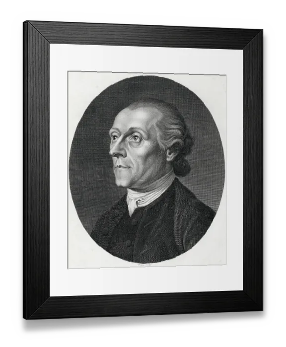 Framed Print : Oval Portrait of John Protestant Caspar Lavater
