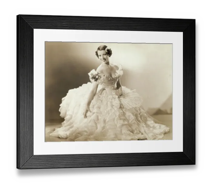Framed Print : Lily Pons In White Dress Framed Print : Lily Pons In White Dress