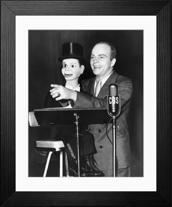 Framed Print : Edgar Bergen Performing with His Dummy Charlie McCarthy