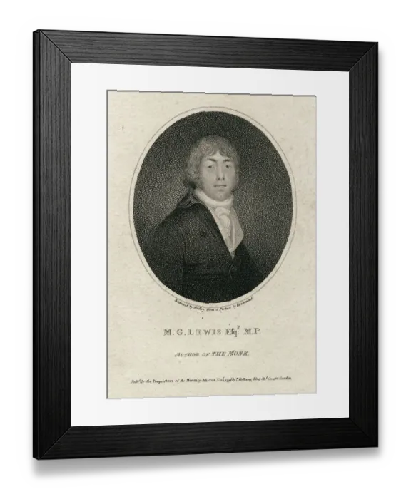 Framed Print : Portrait of English Novelist Matthew Gregory Lewis Author of The Monk Framed Print : Portrait of English Novelist Matthew Gregory Lewis Author of The Monk