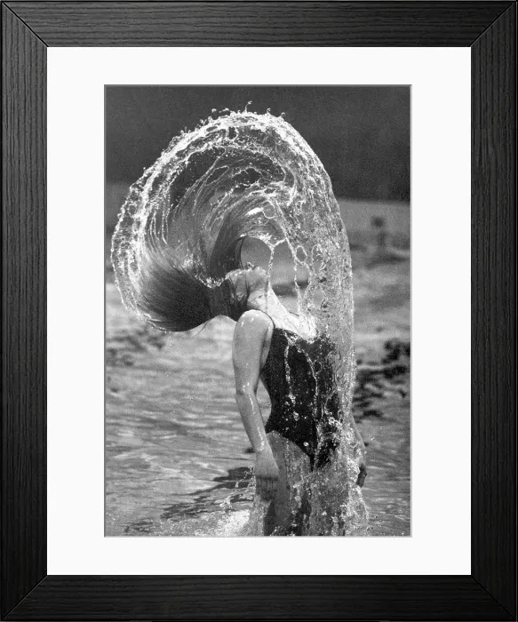 Framed Print : Woman Swinging Her Hair In Swimming Pool Framed Print : Woman Swinging Her Hair In Swimming Pool