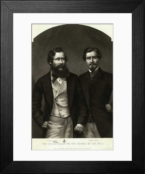 Framed Print : Portrait of Africa Explorers Captain Speke and Grant Standing Together Framed Print : Portrait of Africa Explorers Captain Speke and Grant Standing Together