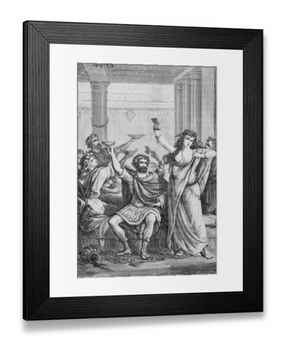 Framed Print : Engraving of Hannibal and His Men Celebrating in Capua Framed Print : Engraving of Hannibal and His Men Celebrating in Capua