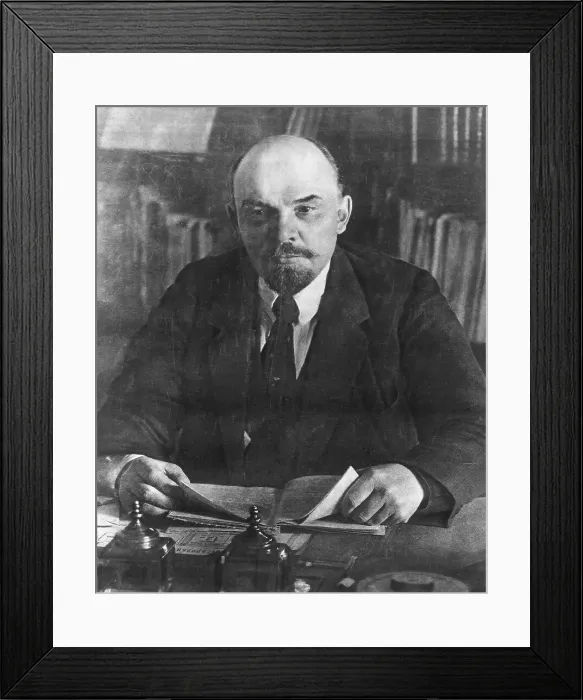 Framed Print : Lenin Pausing from Reading at His Desk Framed Print : Lenin Pausing from Reading at His Desk
