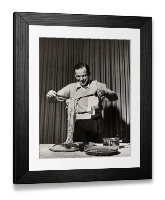 Framed Print : Frank Sinatra Making Spaghetti Framed Print : Frank Sinatra Making Spaghetti
