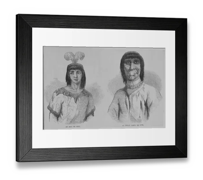 Framed Print : Woodcut of An Inca of Peru and An Indian Campo or Ante Framed Print : Woodcut of An Inca of Peru and An Indian Campo or Ante