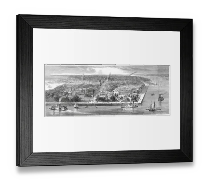 Framed Print : View of Charleston South Carolina from Bay Framed Print : View of Charleston South Carolina from Bay