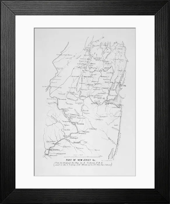Framed Print : Early Map of New Jersey Framed Print : Early Map of New Jersey