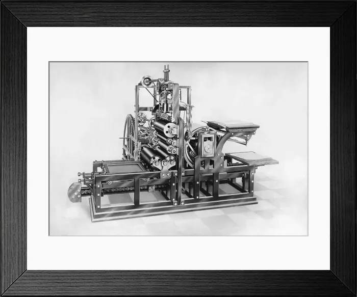 Framed Print : Side View of Konig Printing Press